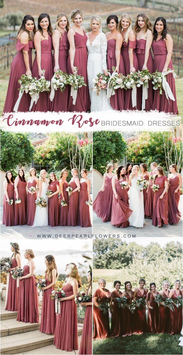 cinnamon rose dusty rose bridesmaid dresses