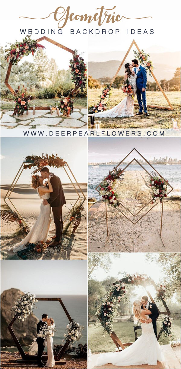 geometric wedding arch backdrop decor ideas