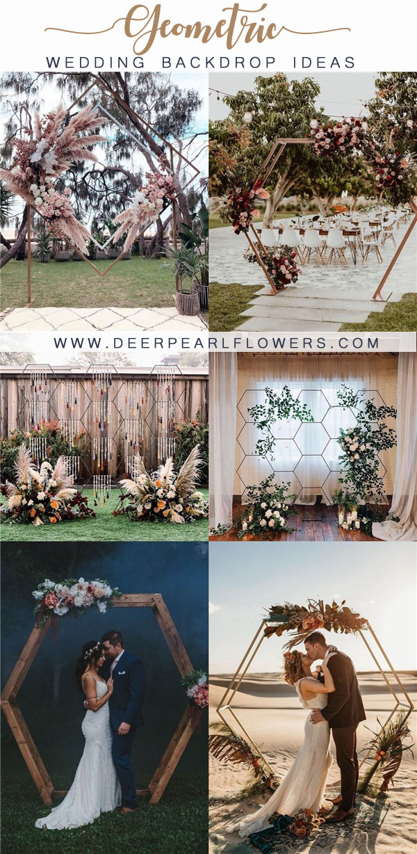 geometric wedding arch backdrop decor ideas