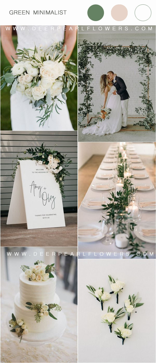 greenery minimalist wedding decor ideas