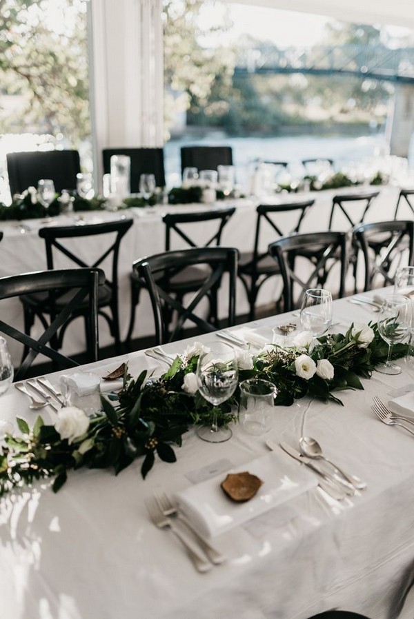 greenery wedding table runner