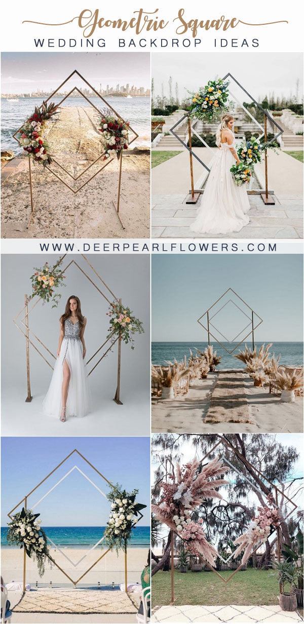 modern geo square wedding backdrop ideas