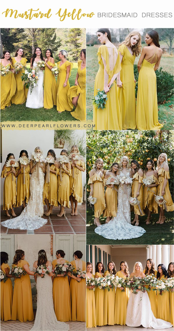 mustard yellow bridesmaid dresses