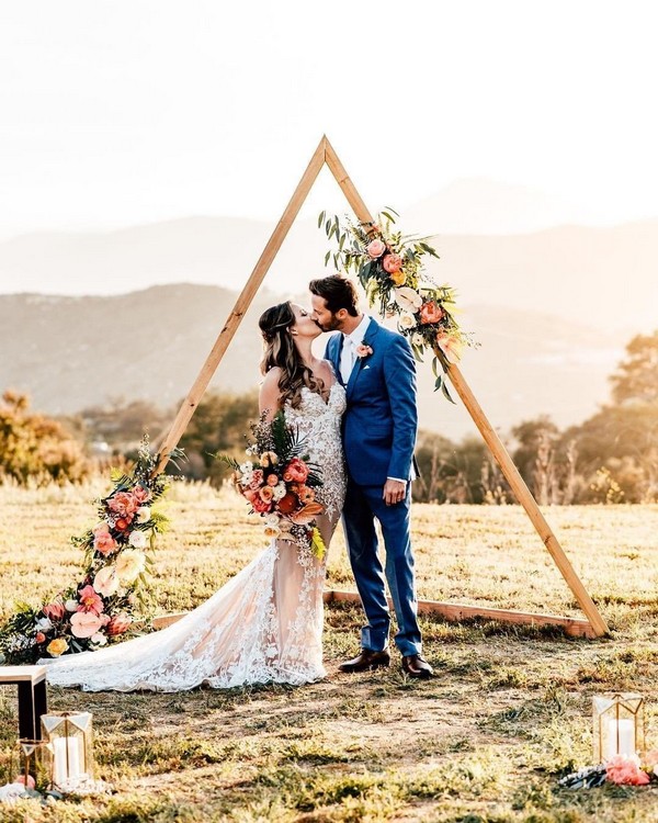 triangle geometric wedding backdrop