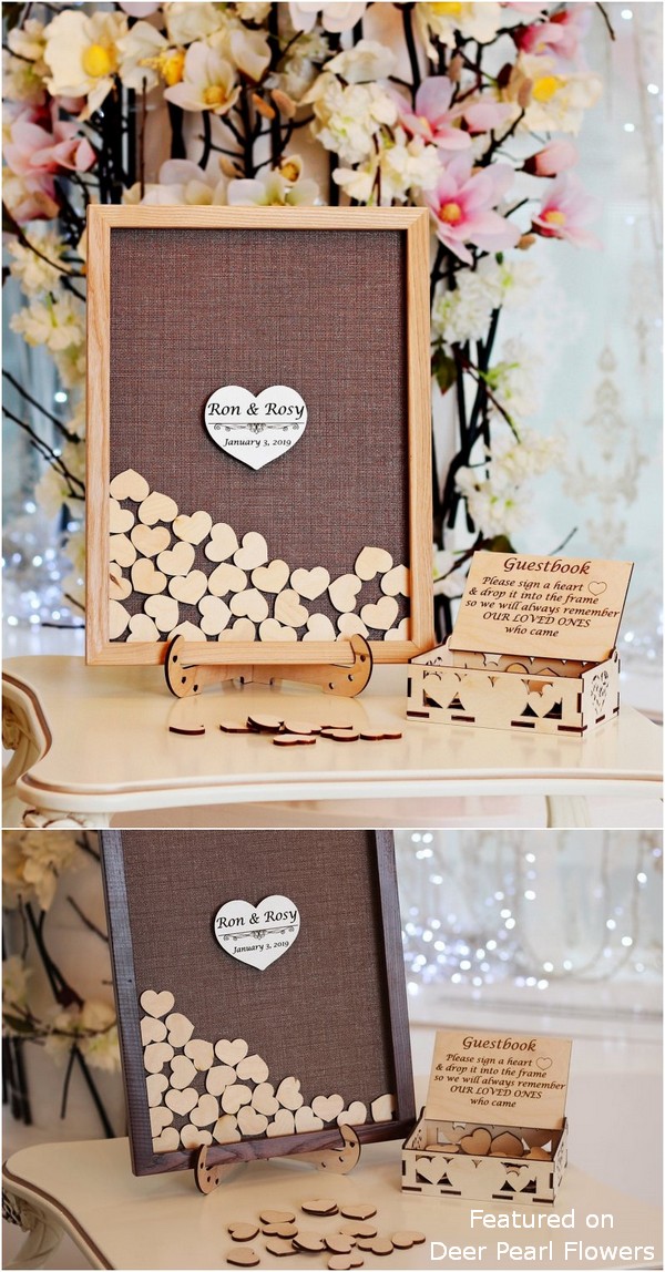 A Touch Of Pampas Collection Wedding Guest Book Alternative Guest Book Wooden Wedding Memory Box Wedding Advice