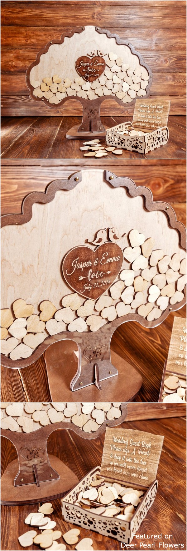 Tree Wood wedding guest book