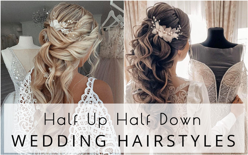 60+ Half Up Half Down Wedding Hairstyles with Tips & Tutorial 2023