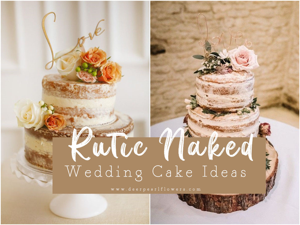 rustic nake wedding cakes