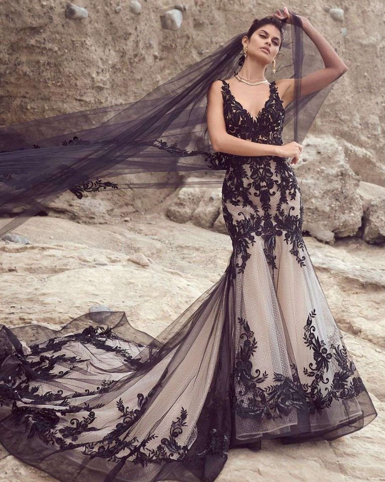 25 Gorgeous Black Wedding Dresses 2023 | Deer Pearl Flowers