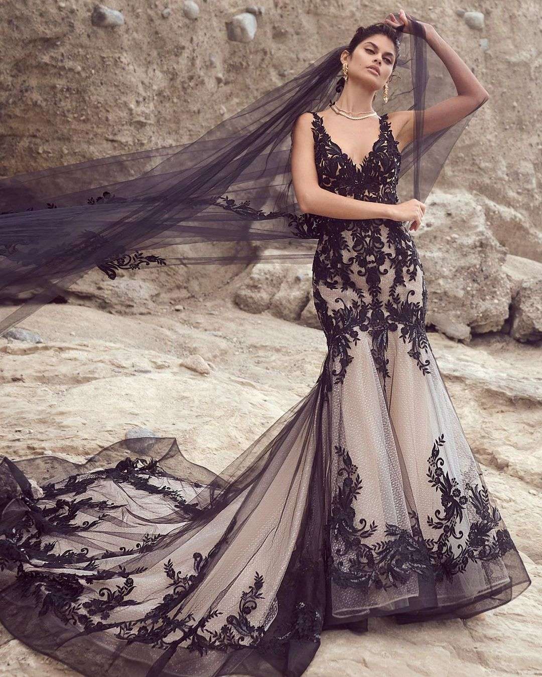 25 Gorgeous Black Wedding Dresses 2024 | Deer Pearl Flowers