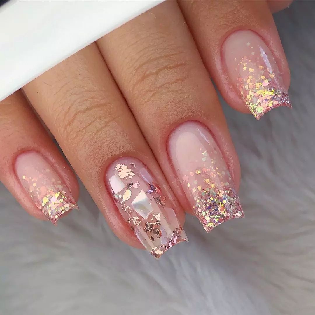 ombre glitter wedding nail