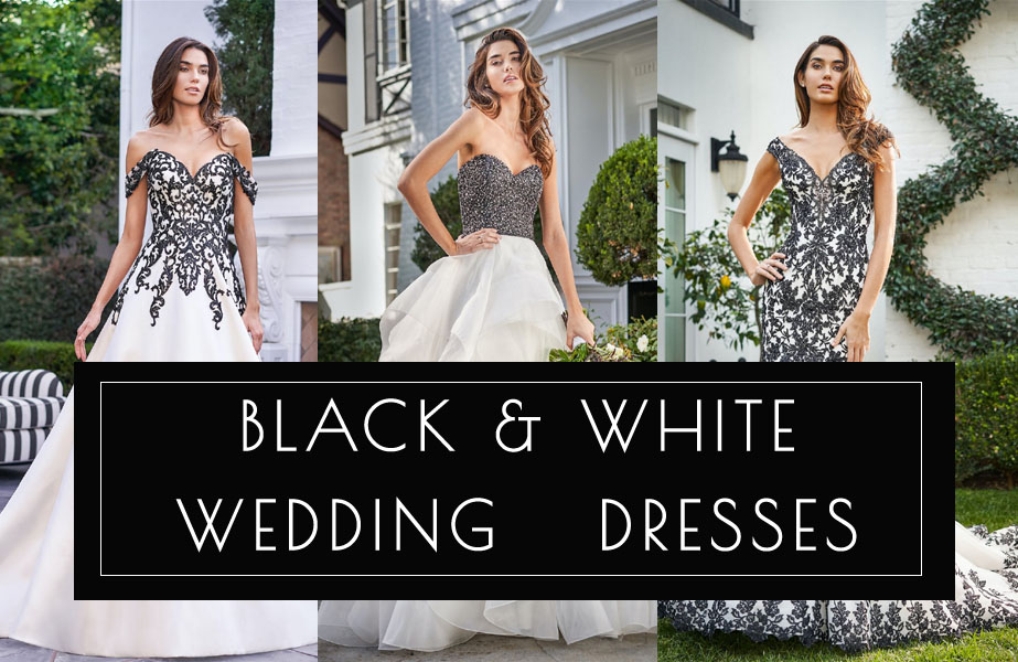 black and white wedding dresses