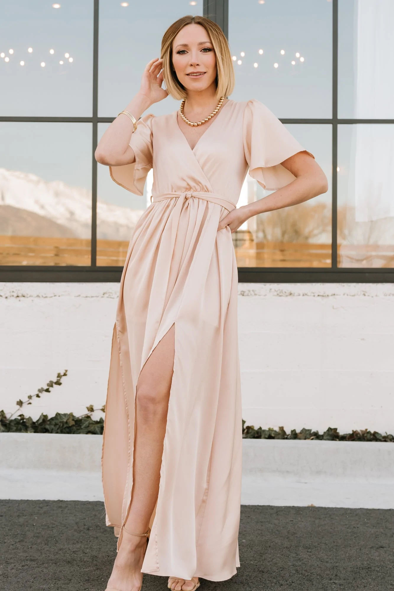 Satin Champagne Bridesmaid Dresses