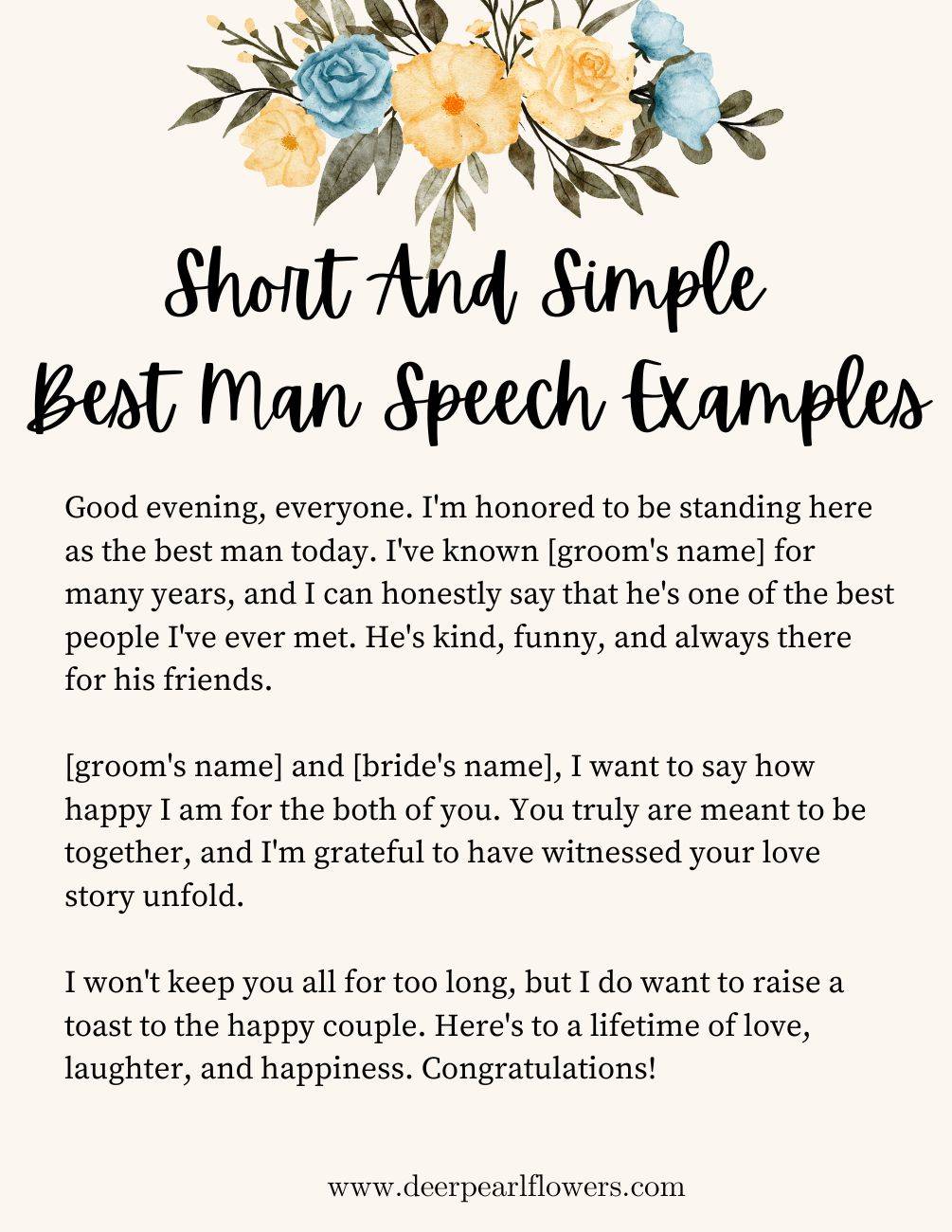 how to write a simple best man speech