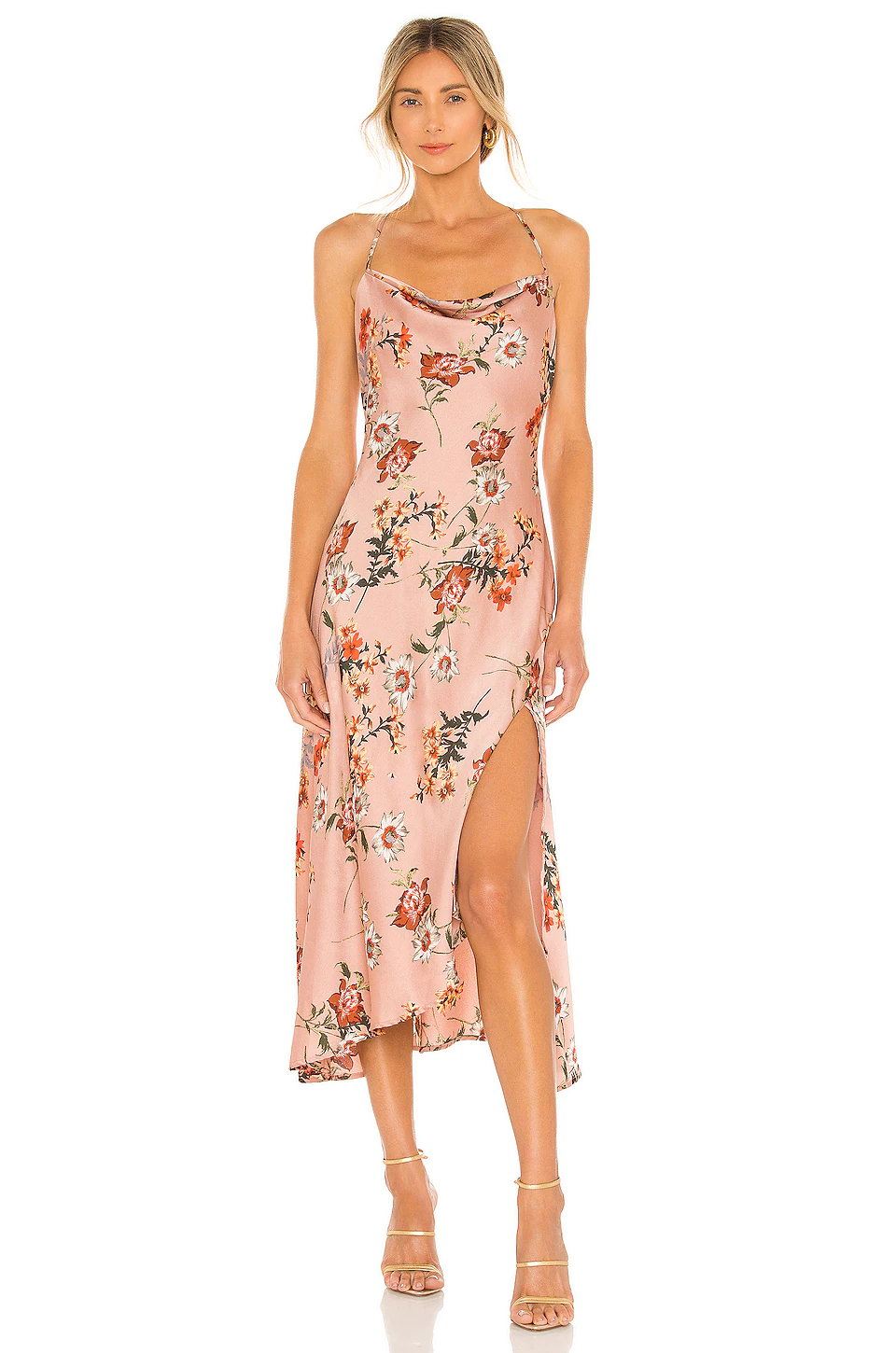 ASTR THE LABEL GAIA DRESS IN DARK BLUSH FLORA