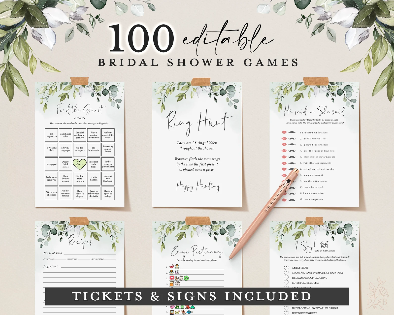 Fun Wedding Bridal Shower Games Bundle