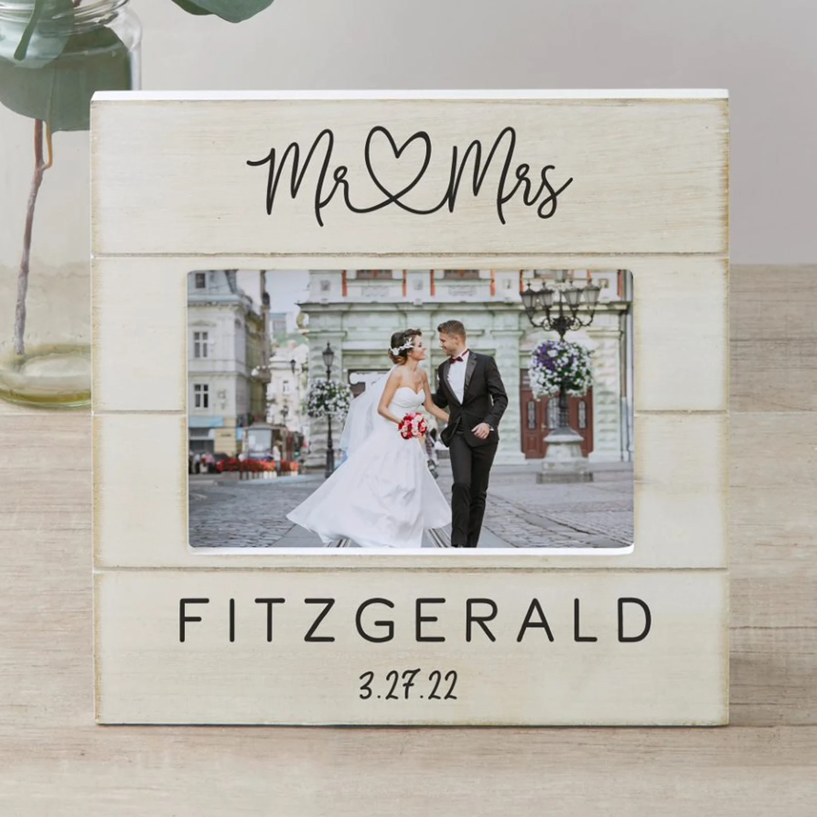 Mr & Mrs Personalized Shiplap Frame Wedding Gifts