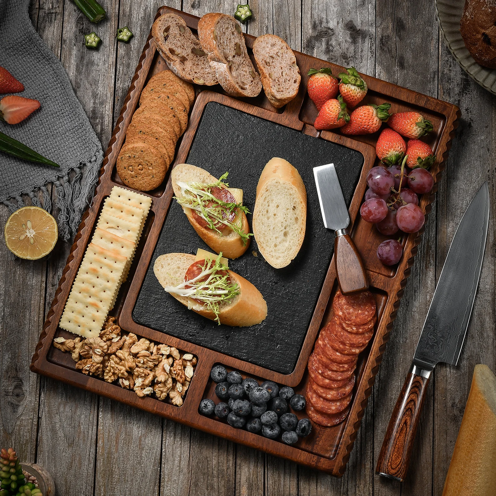 Rectangular Cheeseboard with Slate Blade