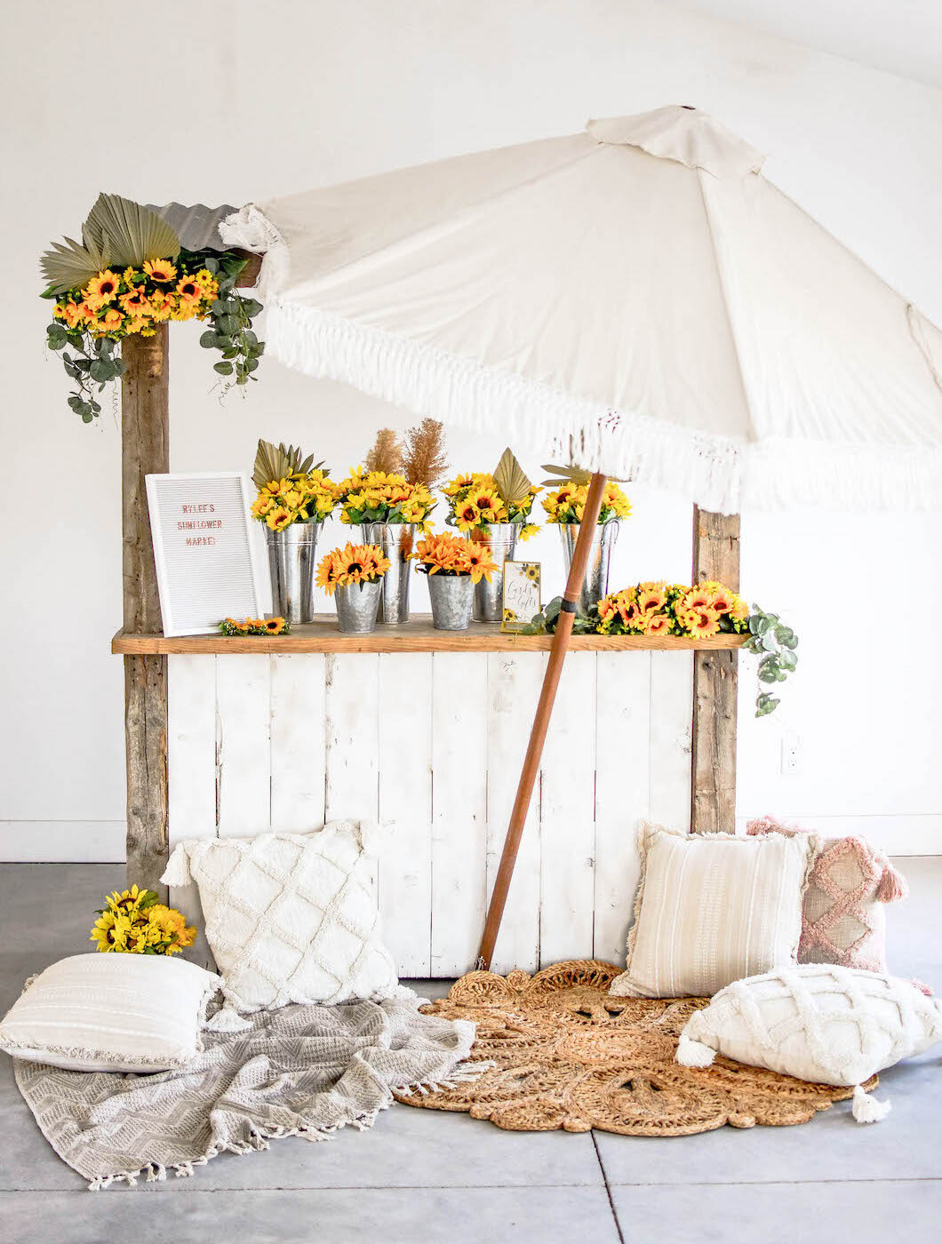 bridal shower theme ideas bohemian fall sunflowers