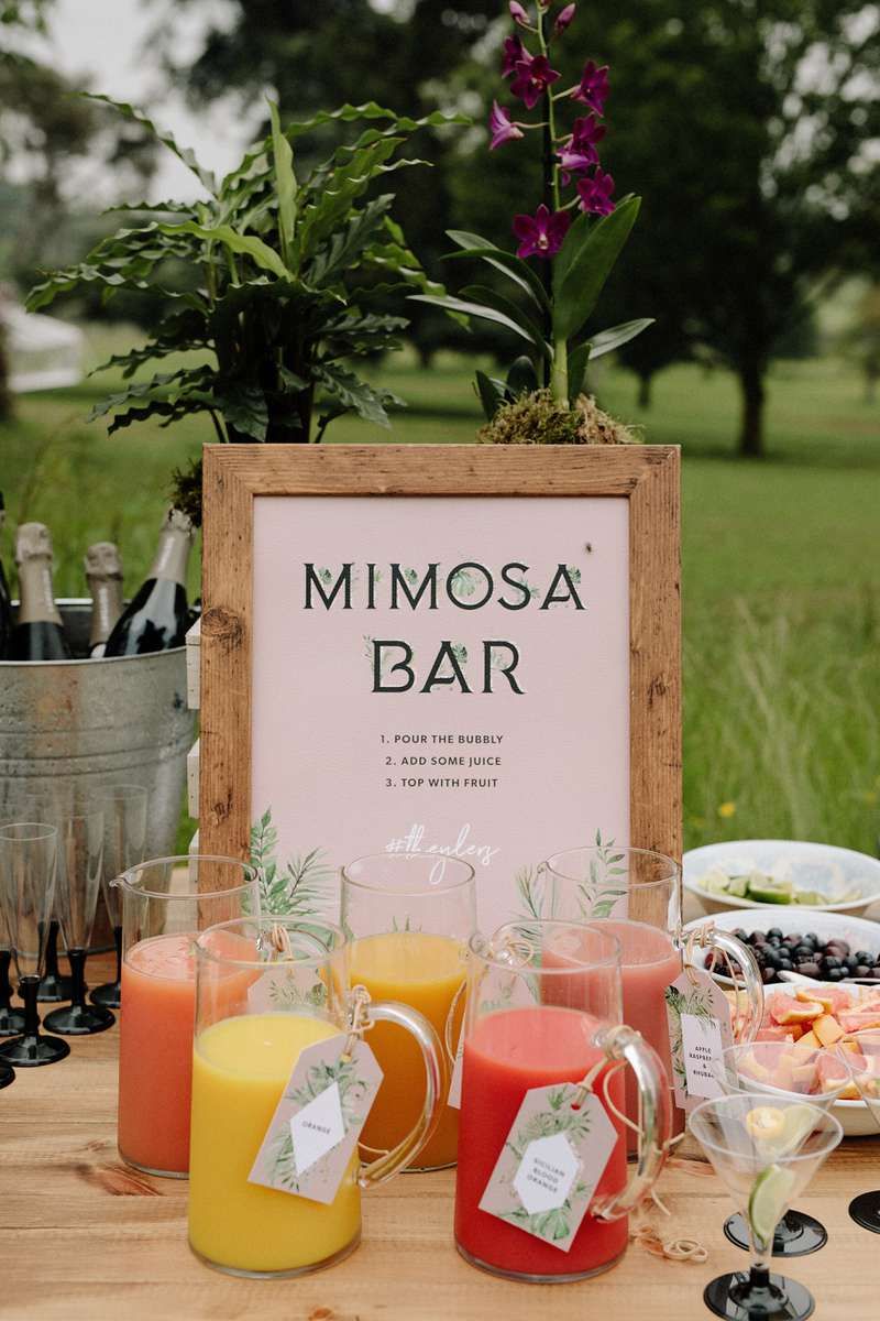 bridal shower theme ideas outdoor backyard drink bar