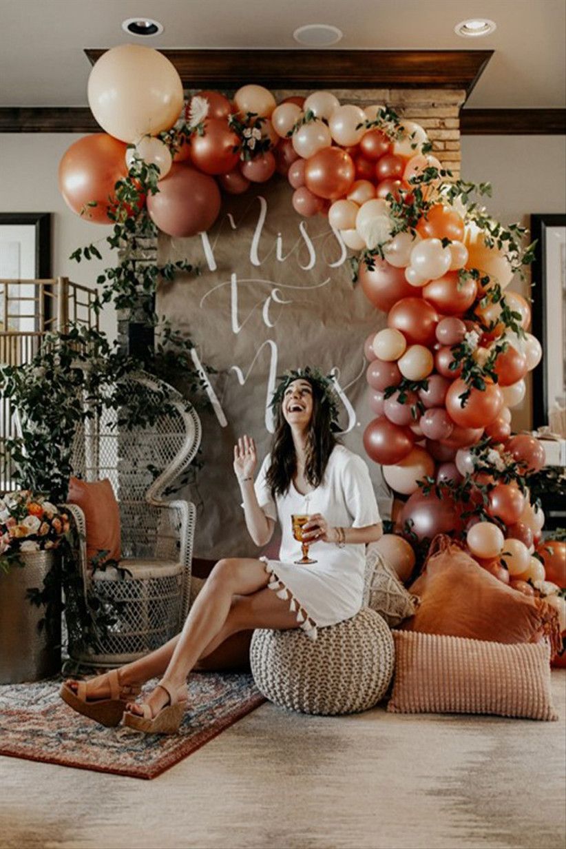 bridal shower theme ideas rust balloons