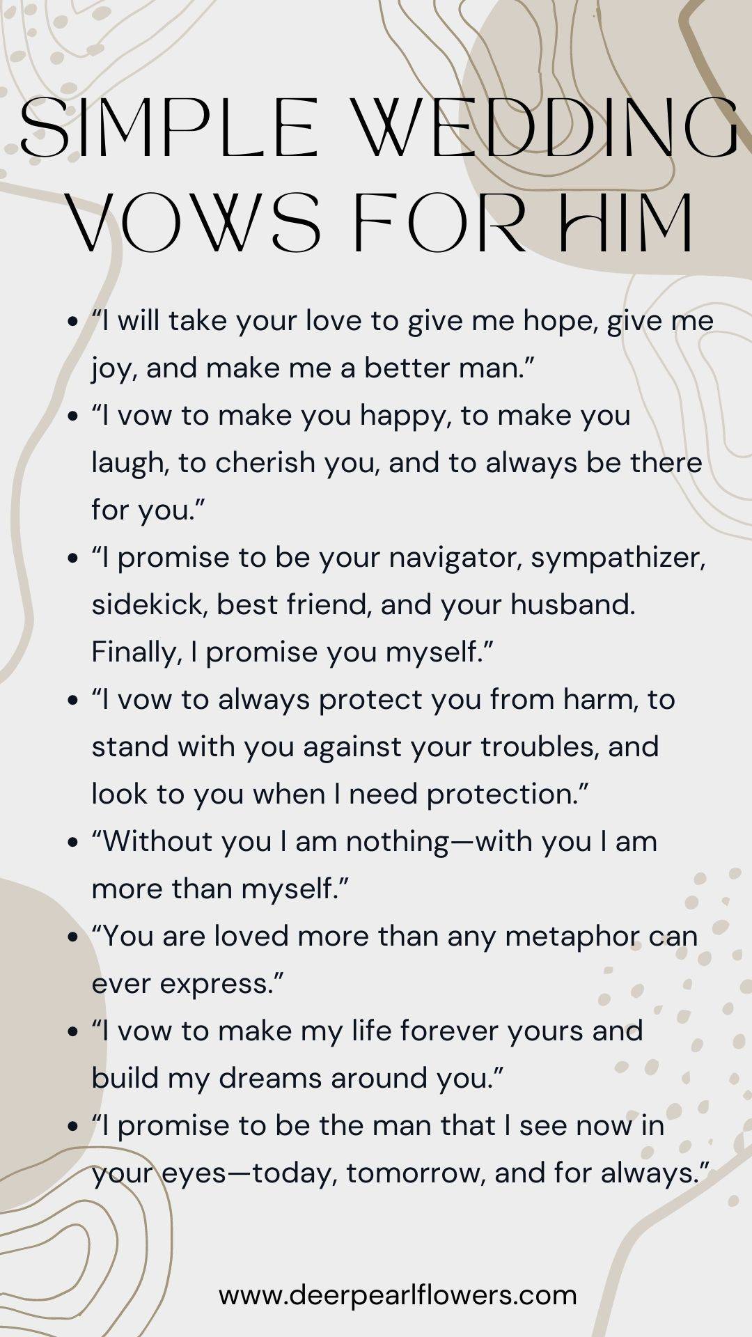 Simple Wedding Vows For Him