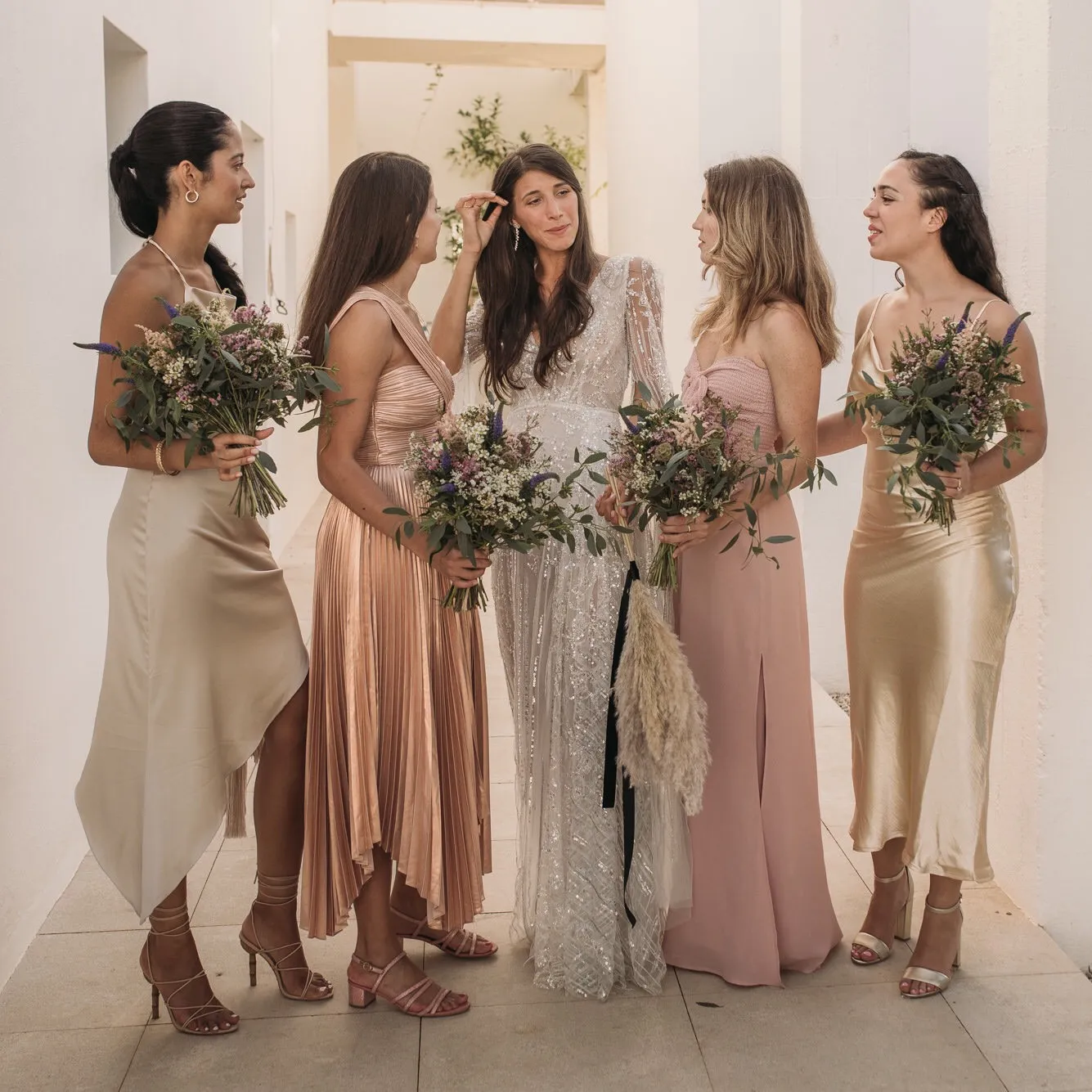 How Well Do You Know the Bride Game Mismatched blush bridesmaid dresses