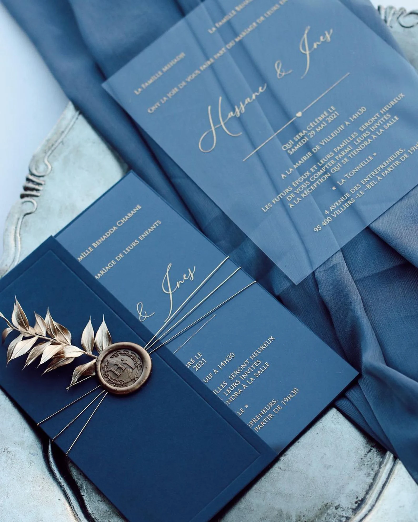 Real Foil Clear-Frosted Acrylic Wedding Invitation