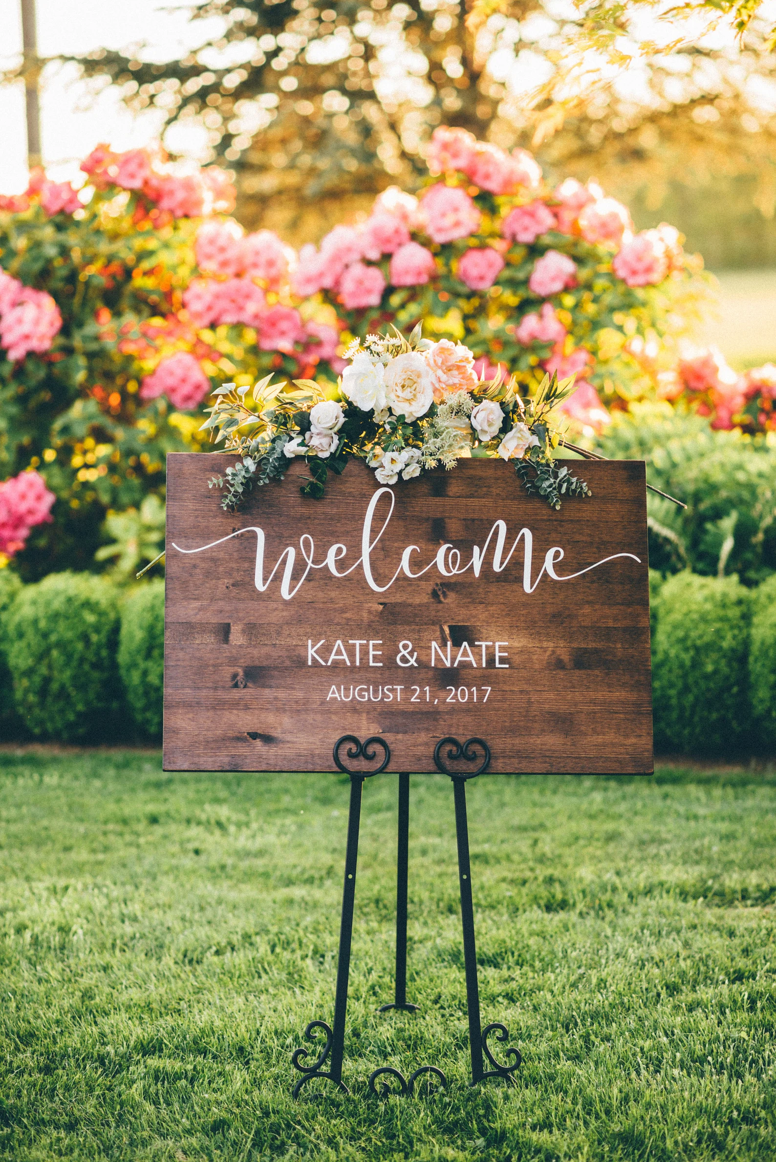 Wood Welcome Wedding Sign