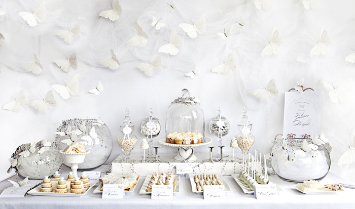 butterfly white bridal shower ideas