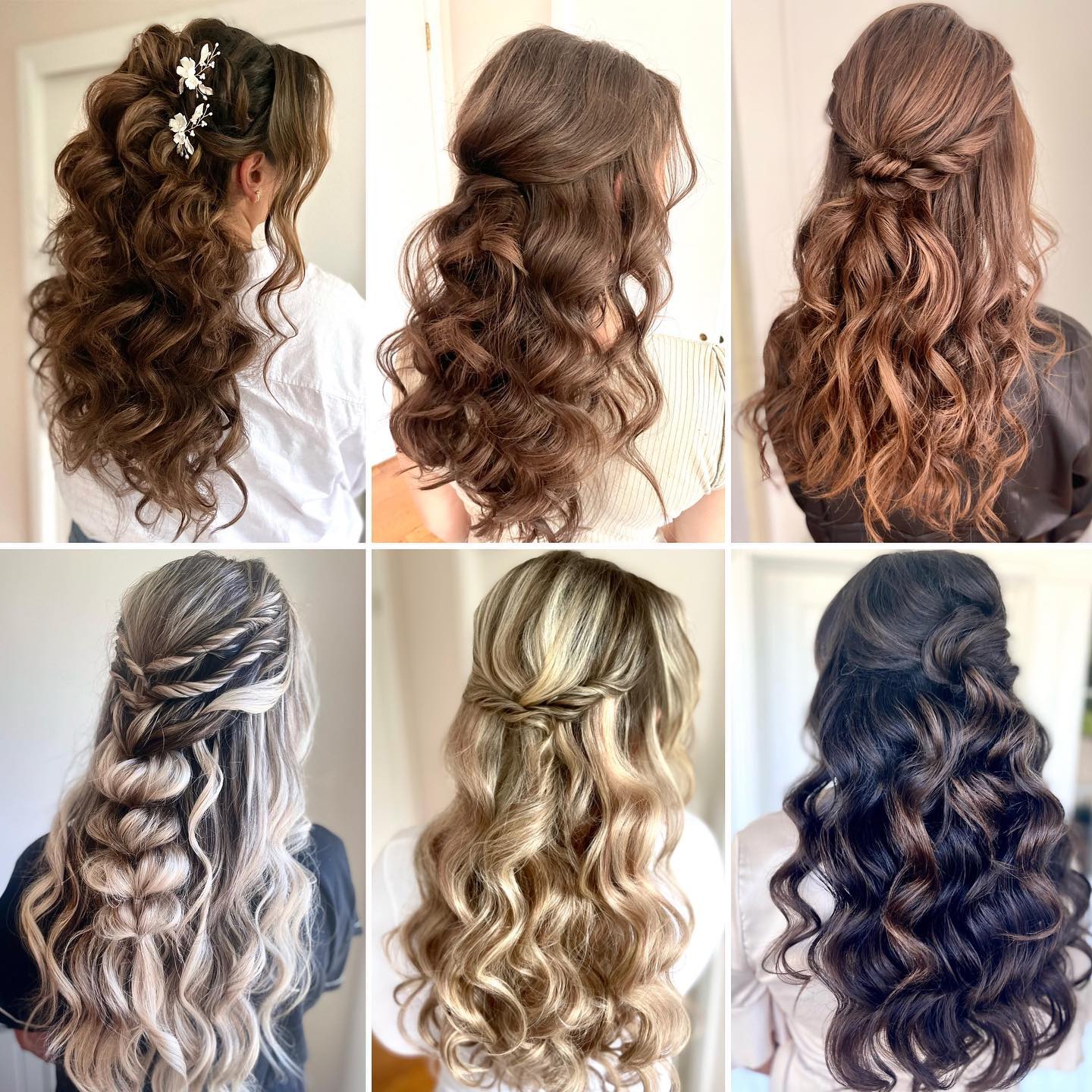 half up half down bridesmaid hairstyles elegant