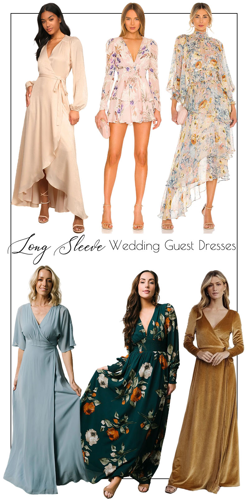 long sleeve wedding guest dresses