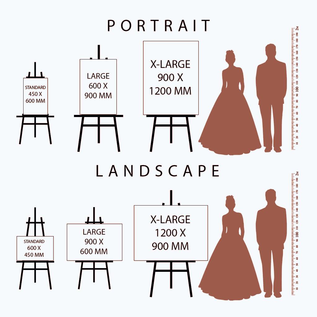 wedding welcome sign size guide