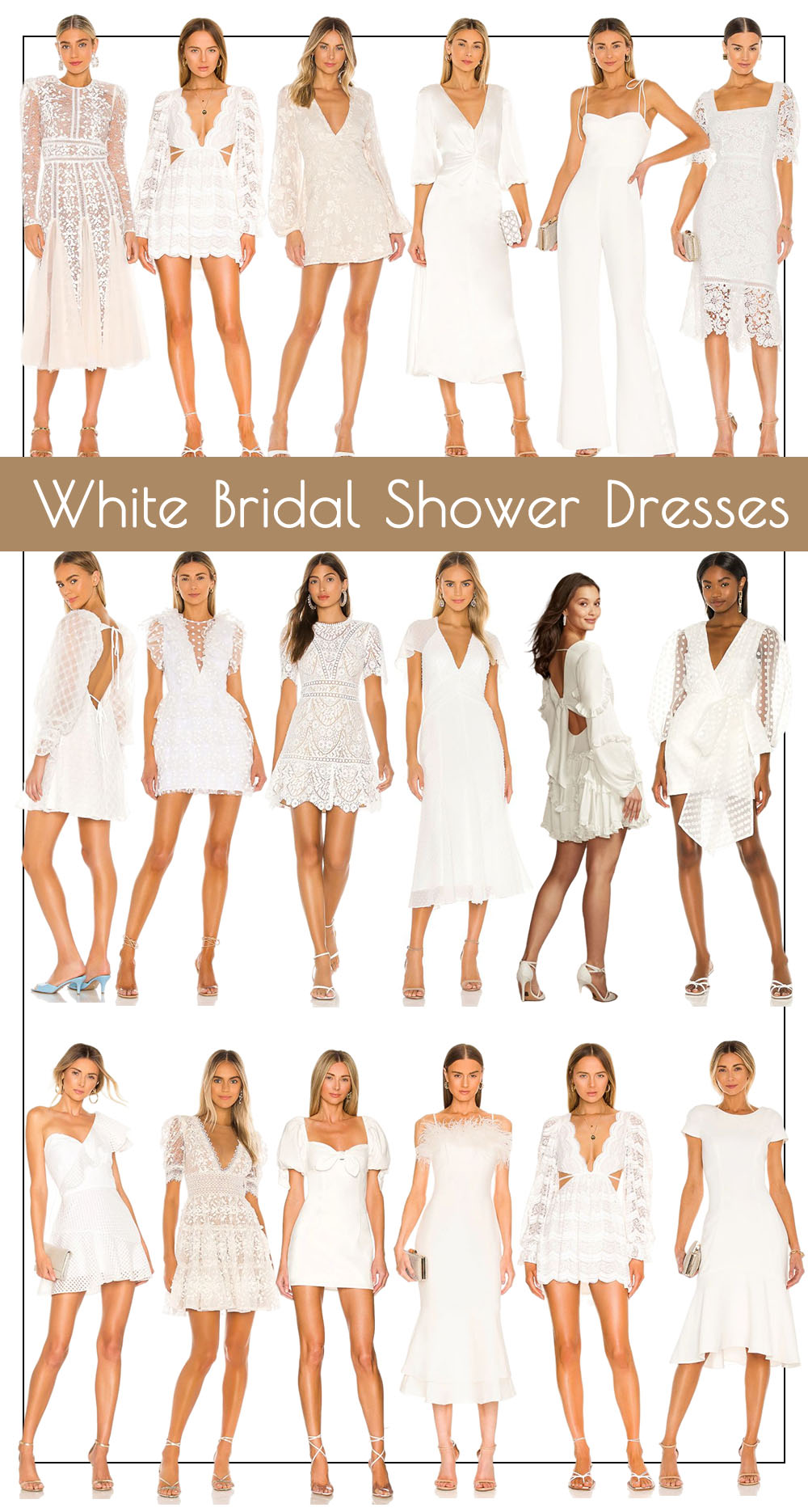 white wedding bridal shower dresses