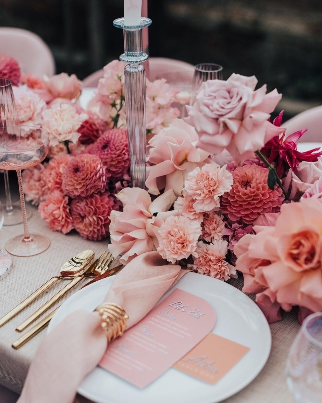 Average Cost Of Wedding Flowers - pink wedding centerpiece