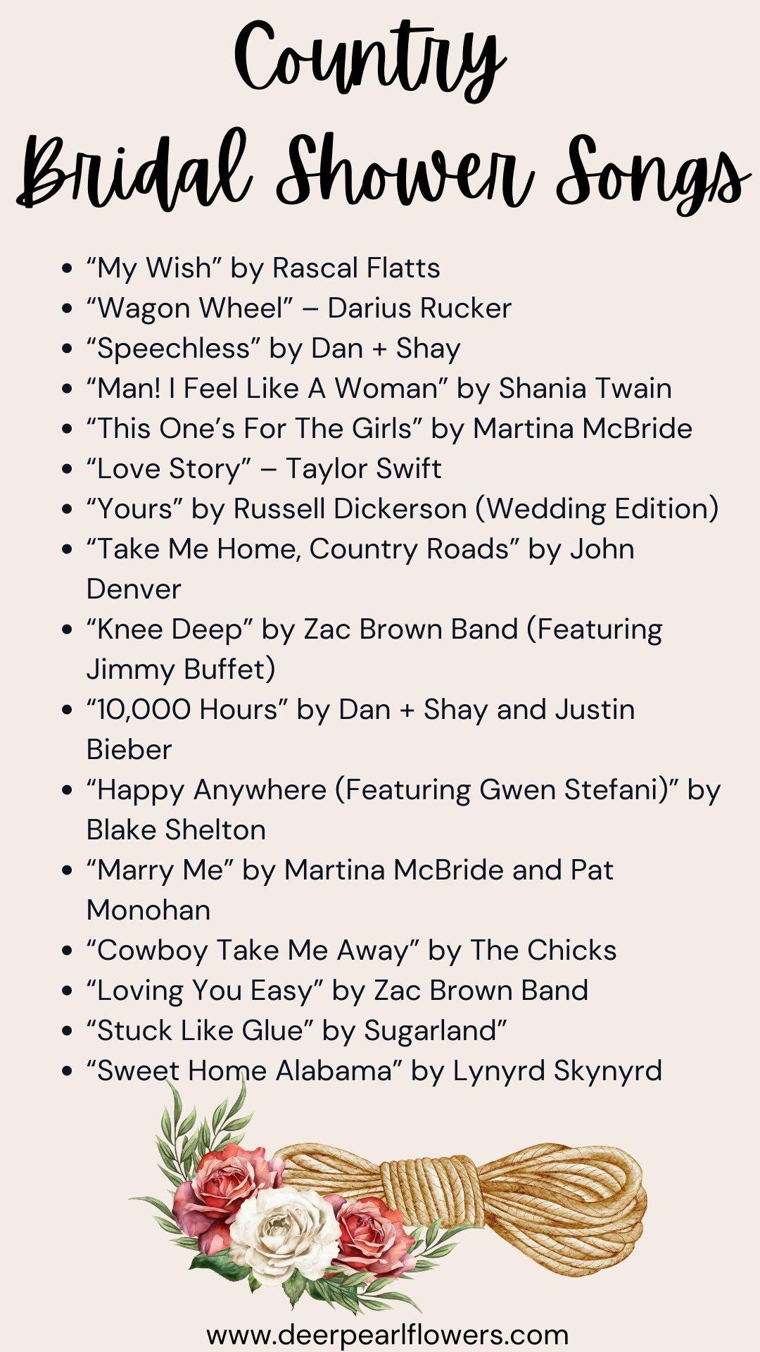 Country Bridal Shower Songs