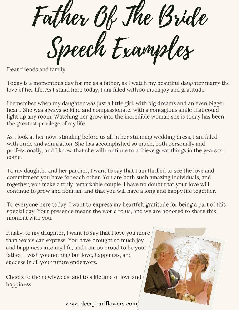 Heartfelt father of the bride speech