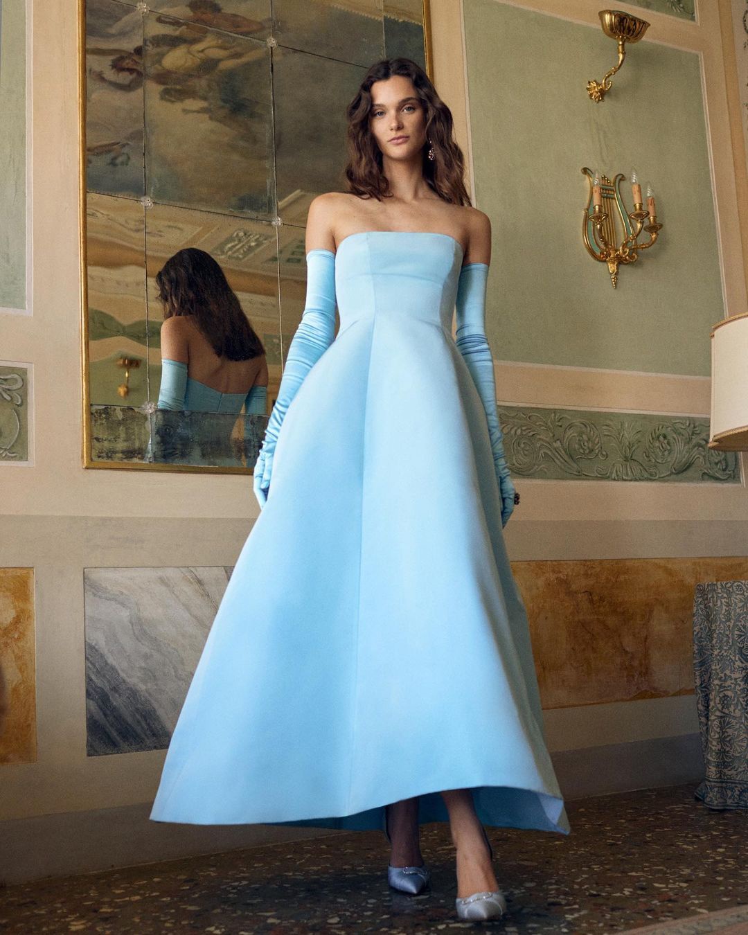 Simple Navy Blue A-Line Princess Bridesmaid Dresses Backless Long Wedd –  SELINADRESS