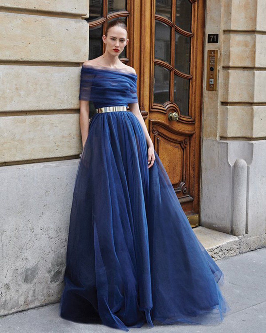 blue wedding dresses strapless neckline off the shoulder navy