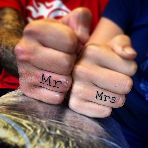 mr and mrs wedding tattoo