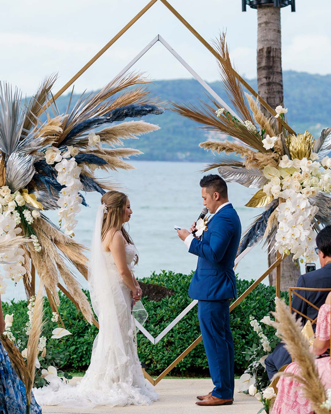 planning a small wedding bride groom ceremony arch