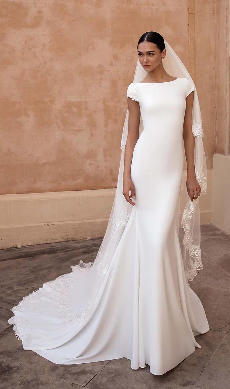 simple wedding dresses mermaid cap sleeves