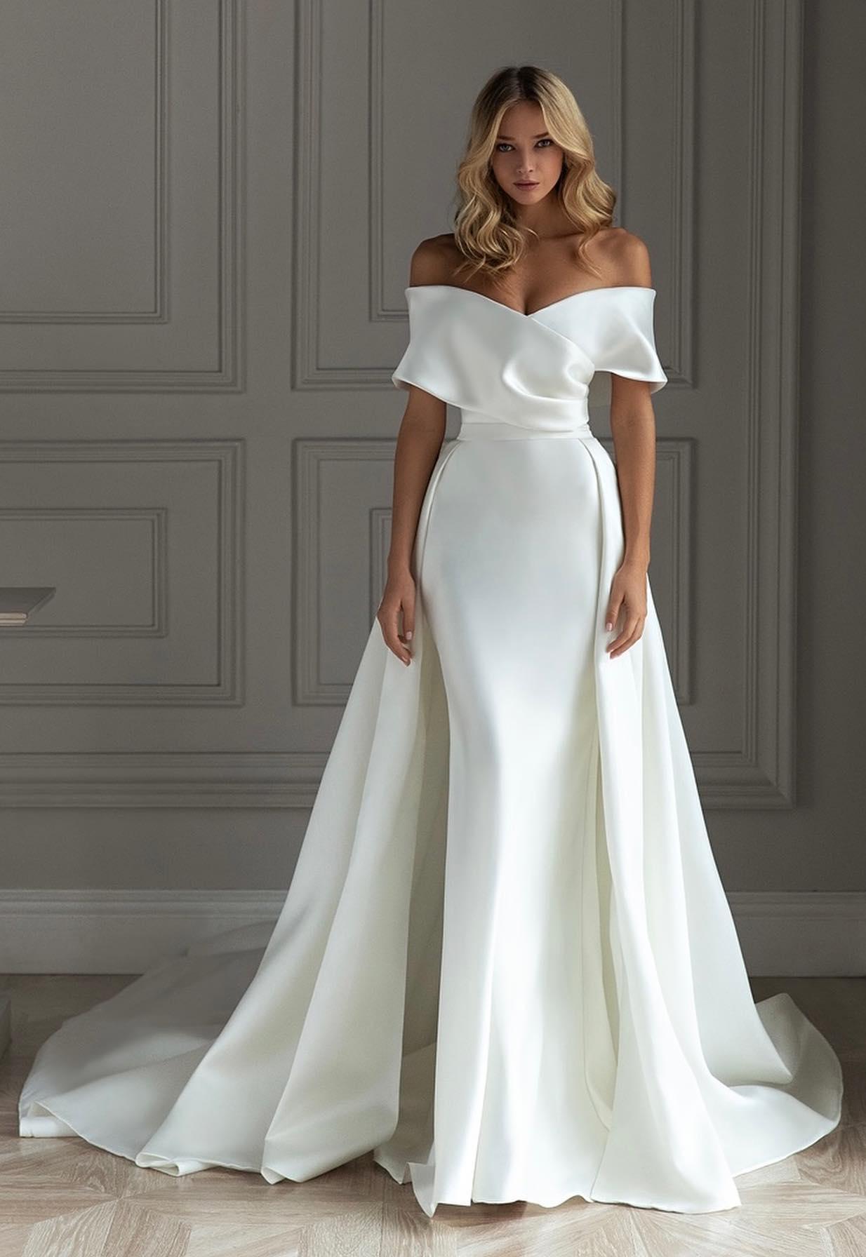 simple wedding dresses off the shoulder ball gown
