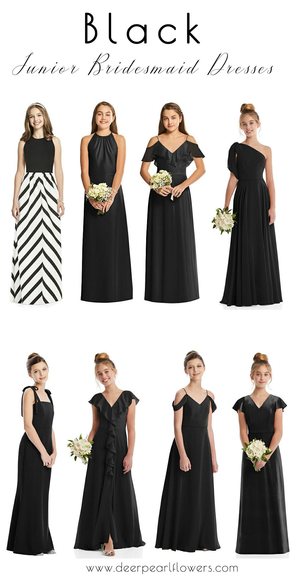 Black junior bridesmaid dresses