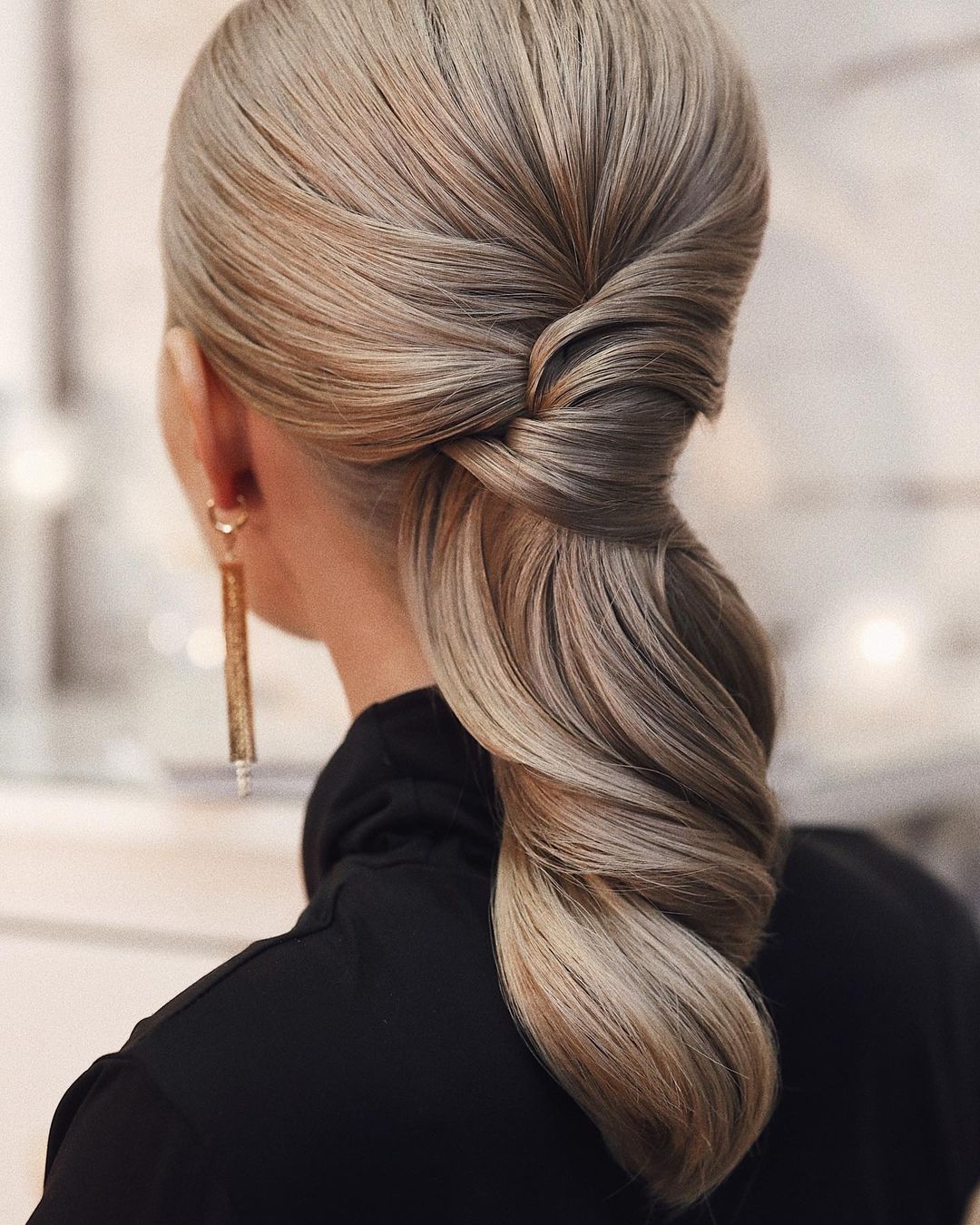 bridesmaid hair style ponytail