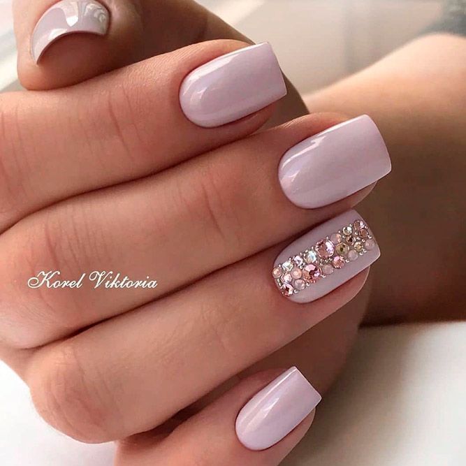 Classy Bridal Nail Soft lavender