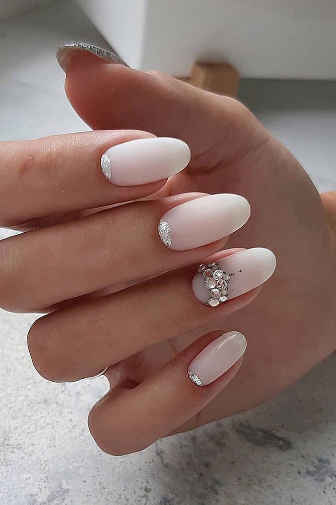 Classy Wedding Nail Art Matte finish