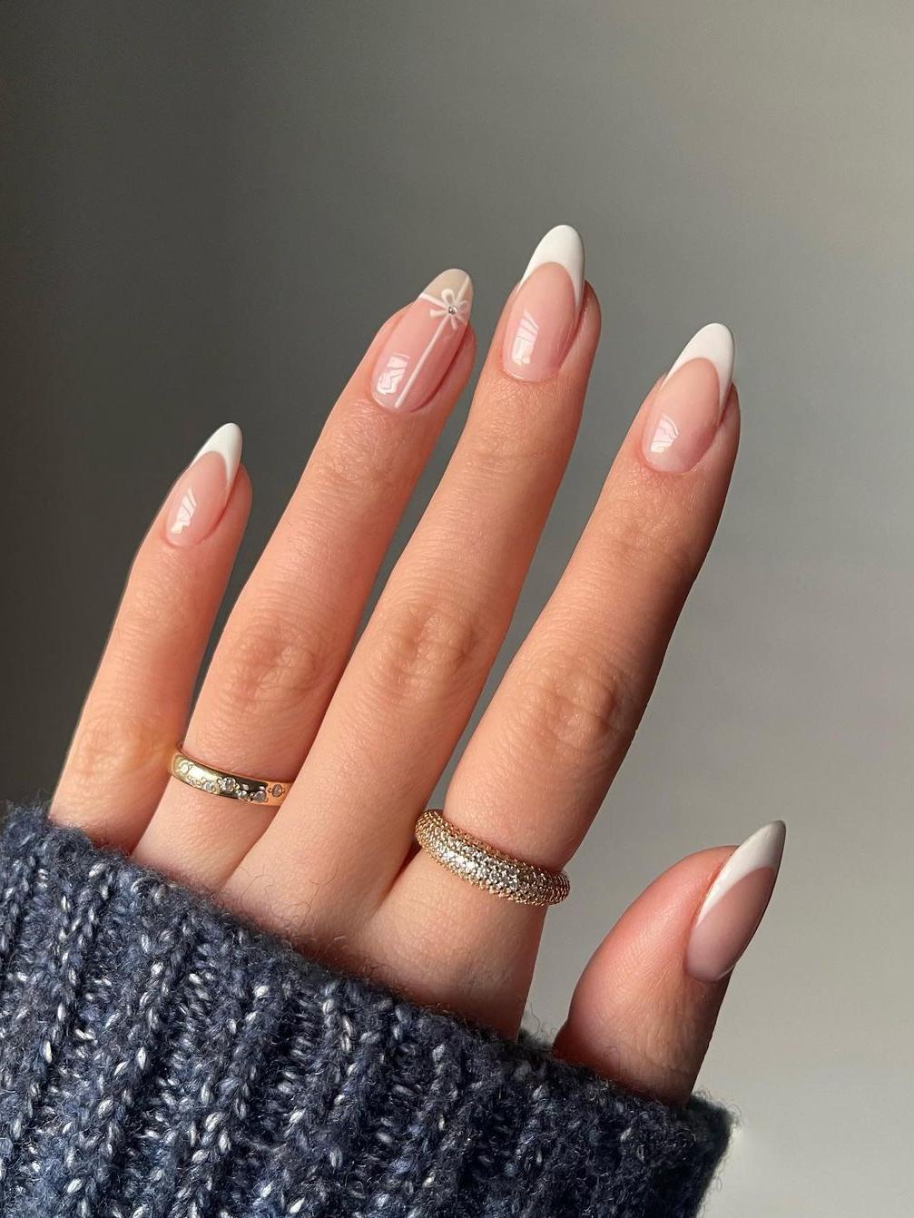 Classy Wedding Nail French manicure