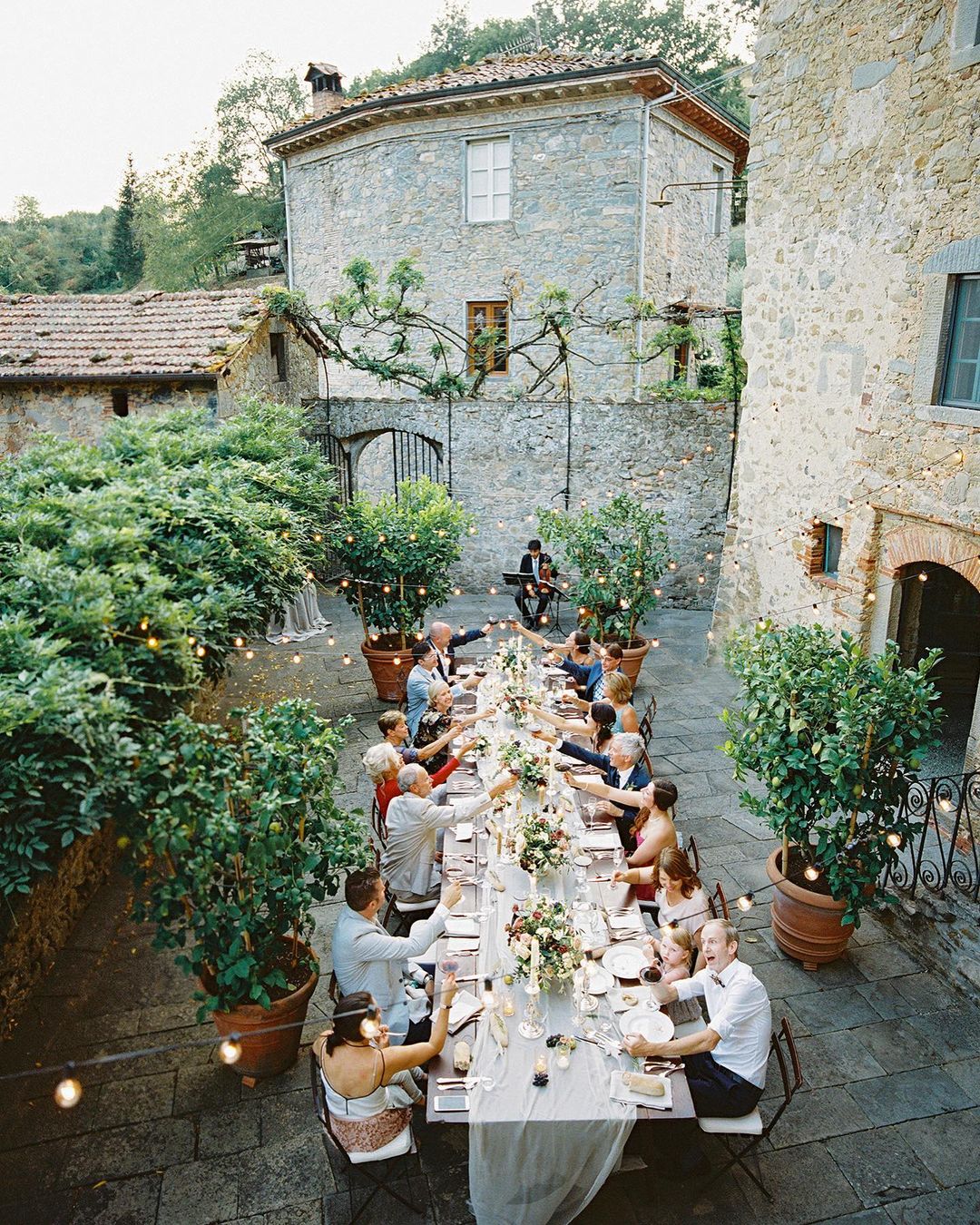 Family style seating for small wedding