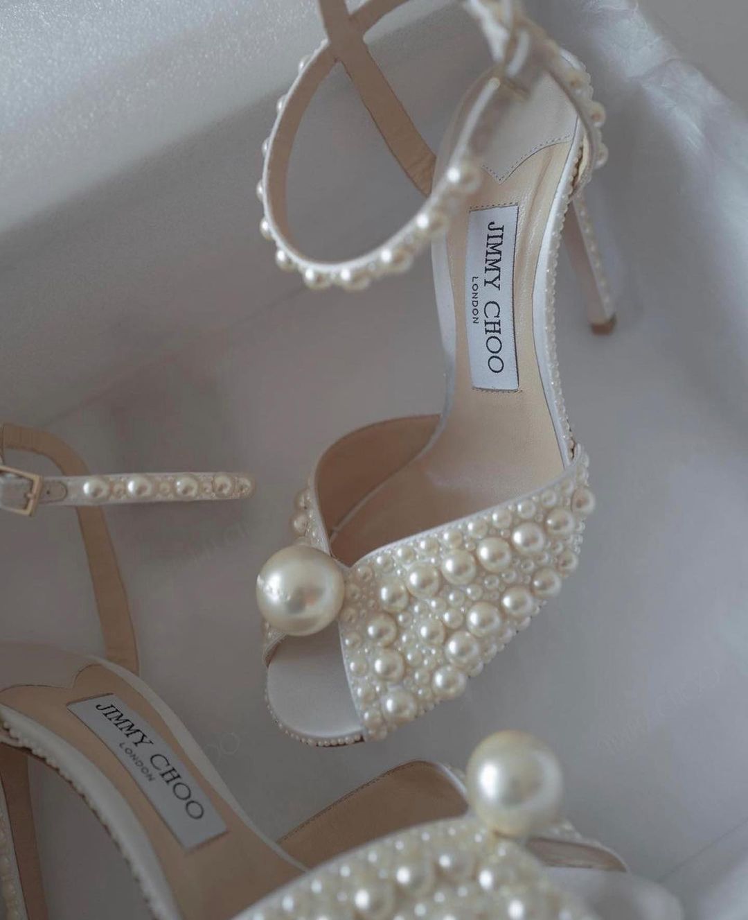 Jimmy choo all pearl wedding shoes